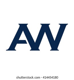 letter A and W logo vector.