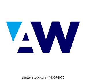 letter A and W logo vector