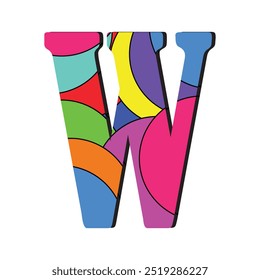 Letter W logo vector art. Abstract colorful letter "W" design vector. Vibrant and artistic letter "W" illustration with bright, bold colors in a modern, geometric style. Letter W Icon Design Vector.