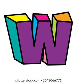 letter W logo vector colorful playful isolated on white background