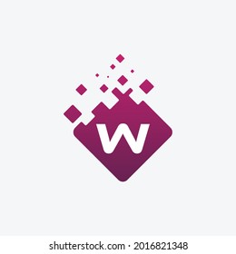 Letter W Logo. W Vector Letter Design with square.