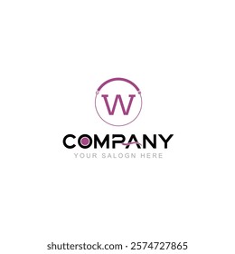 Letter W Logo Vector Design Illustration with Company Name and Your Text Here. Logo Template on white background.