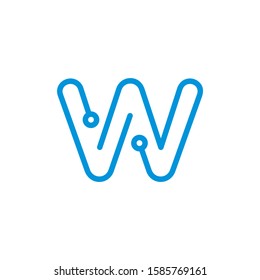 
Letter W Logo Vector, Digital Technology Logo Vector 001