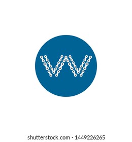 Letter W logo, vector illustration of modern icon bike chains