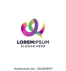 Letter W logo vector illustration, Design inspiration. Colorful icons