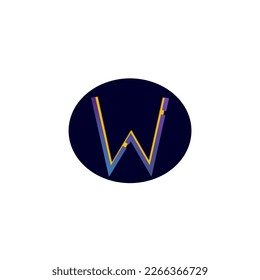 Ilustración vectorial del logotipo de la letra W. Arte de líneas de alfabeto. Diseño elegante de tipos de letra