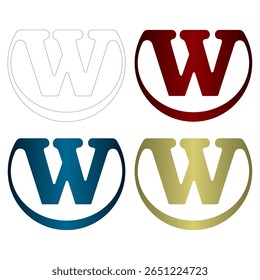 Letra W Logo Ilustración vectorial