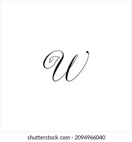 letter w logo vector leaf template line