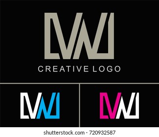 Letter W Logo Vector with square