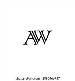 letra un logotipo w modelo de arte de plantilla vectorial