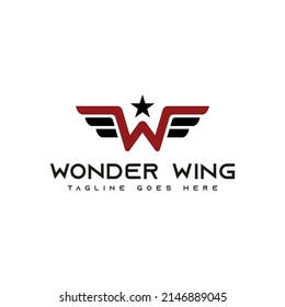 Letter W Logo Vector. Wonder Wings Icon Template. Universal Logo Can Be Used For Brand Identity.