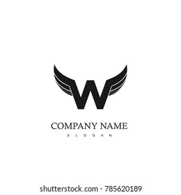 Letter W Logo, Wing Logo Design