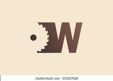 Letter W Logo, woodworking logo design. 