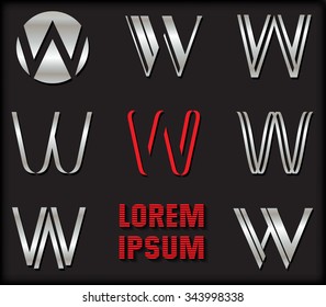 Letter W logo.Alphabet logo design.Vector illustration.
