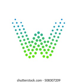 Letter W logo.Dots logo,dotted shape logotype vector design