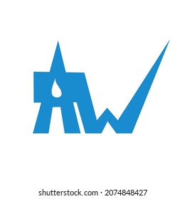 
the letter a and w logos in blue are suitable for printing company logos because there is a water icon as an ink icon