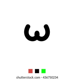 The letter W for logos, icons, web design, the template element. Black letters on a white background English alphabet. Vector Illustration Eps10.