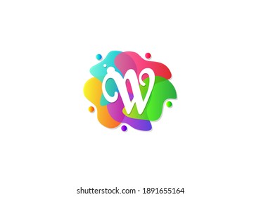 Letter W Logotype Gradient Colorful, Logo Template Design Vector.