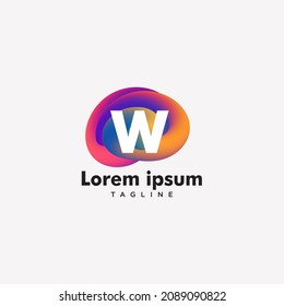 Letter W Logotype Gradient Colorful, Logo Template Design Vector art.