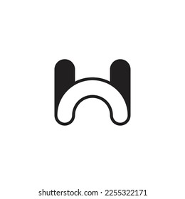 letter w loop outline simple logo vector 