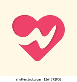 Letter W Love Logo