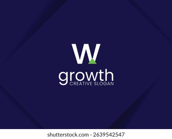 Letter W lowercase monogram logo design template with arrow up. simple and minimalist finance, invest and investment logo