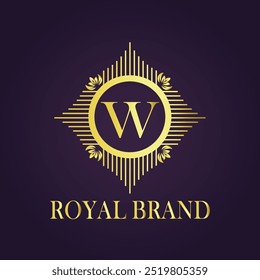 Letter W luxury gold logo concept