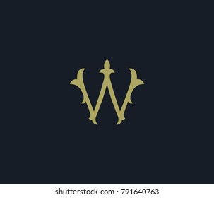 Letter W luxury logo icon. vector logo illustration