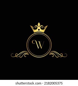 Letter W Luxury Logo. Monogram design elements, graceful template. Calligraphic elegant badge design. Business sign for Royalty, Letter Stamp, Boutique, Cafe, Hotel, Heraldic, Jewelry.