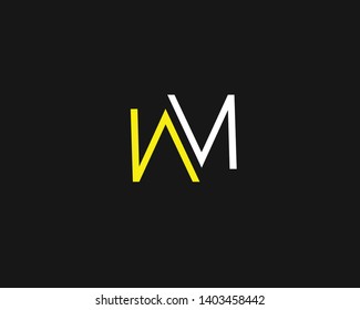 letter W and M Logo Design - Vector
