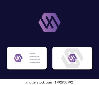 Letter W M logo design with business card vector template. creative minimal monochrome monogram symbol. Premium business logotype. Graphic alphabet symbol for corporate identity