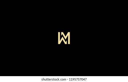 LETTER W AND M LOGO WITH NEGATIVE SPACE EFFECT FOR LOGO DESIGN OR ILLUSTRATION USE