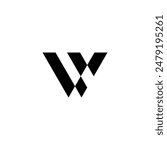 Letter W or M logo vector sign template