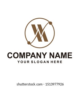 letter W M logo vector