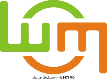 letter w and m logo vector
