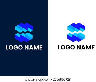 letter w and m modern business logo design template