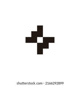 Letra W y M destino, símbolo geométrico simple vector de logotipo