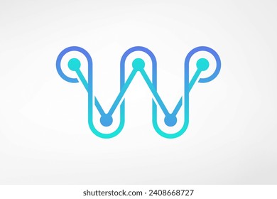 Letter W or M Tech. Logo for modern technology companies. This logo is very interesting but still looks simple.