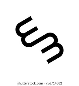 letter w and m vector logo