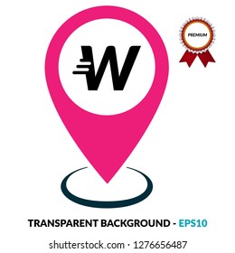 letter W and map pin. logo concept. Designed for your web site design, logo, app, UI