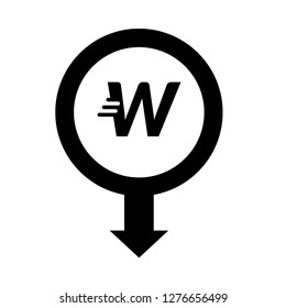 letter W and map pin. logo concept. Designed for your web site design, logo, app, UI