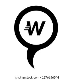letter W and map pin. logo concept. Designed for your web site design, logo, app, UI