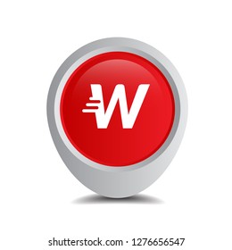 letter W and map pin. logo concept. Designed for your web site design, logo, app, UI