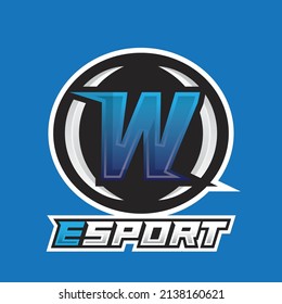 Letter W mascot esport logo design, Esport logo illustration template, gamer team logo design