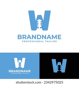 Logotipo de micrófono de la letra W, adecuado para negocios relacionados con el Micrófono con W inicial.