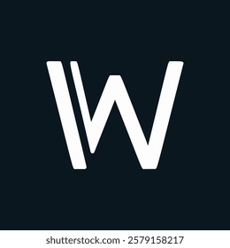 Letter W Minimal Business Logo With 3D Cut with Line | W Letter Typography Symbol