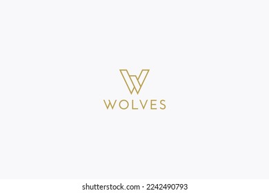 Letter W Minimalist Sharp and Strong Geometric Line Style Logo Concept.