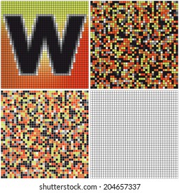 Letter W (mixed mosaic with empty cells)