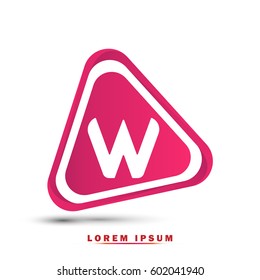 Letter W. Modern concept. elegant and simple typographic. Gradient pink