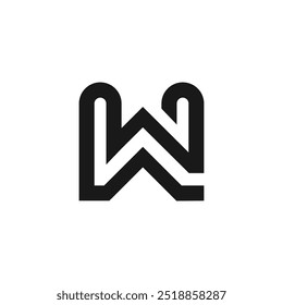 Letter w with modern creative and simple design idea
